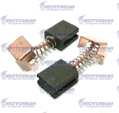 Вугільні графітні щітки 6х10 1 різ внутрішній фіксатор фото 1 — rotorua.com.ua