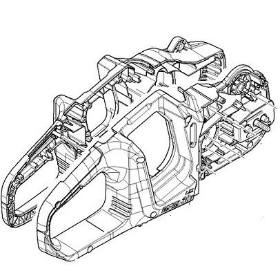 Корпус аккумуляторной цепной пилы Makita DUC305, DUC355 &mdash; rotorua.com.ua