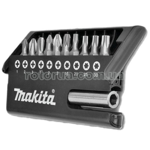 Набір біт PH1, PH2, PH3, PZ1, PZ2, PZ3, T15, T20, T25, T30 25 мм Makita 11 од фото 1 &mdash; rotorua.com.ua
