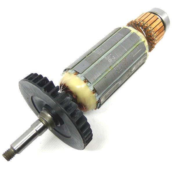 Якорь болгарки Sparky 125 M 850E (6,9) (05/2001) Оригинальная запчасть Sparky. Для моделей: болгарка Sparky M 650 (15.05.01); M720 (15.05.01); M 720E (15.05.01); M850 (15.05.01); M 850E (15.05.01); MB 850CE. Параметры: Длина (габарит) 156 мм/ Диаметр шихтованого каркаса 32 мм/ Длина каркаса 48,5 мм/ Диаметр коллектора 25 мм/ Посадка переднего подшипника 8 мм/ Посадка заднего подшипника 8 мм/ Посадка под малую шестерню 6,9 мм/ Резьба на валу М6/ Расстояние между посадками подшипников 112 мм.