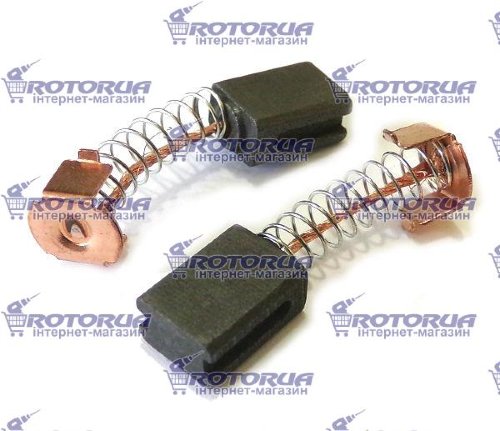 Вугільні графітні щітки 6х9 2 різа внутрішній фіксатор фото 1 — rotorua.com.ua