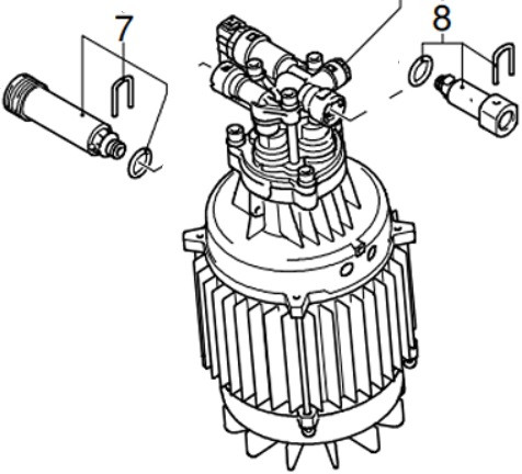 Насос (помпа) у зборі з двигуном мінімийки Makita HW112 — rotorua.com.ua