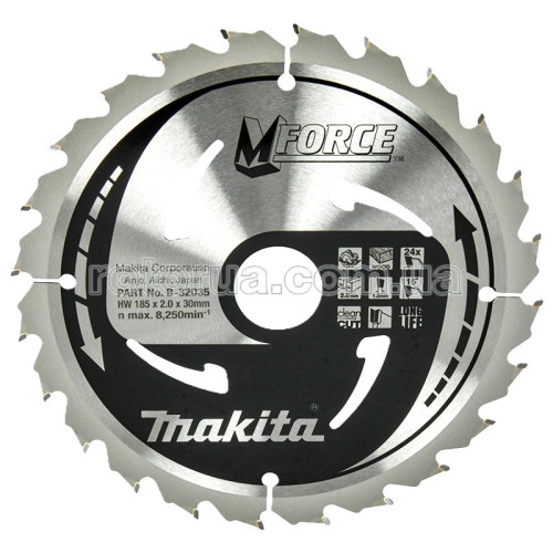 Диск пильний по дереву Makita MForce 185х30х2 z24 фото 1 &mdash; rotorua.com.ua