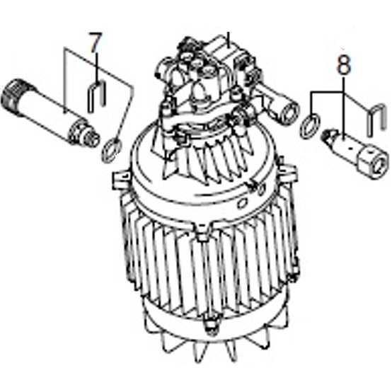 Насос (помпа) у зборі з двигуном мінімийки Makita HW132 — rotorua.com.ua