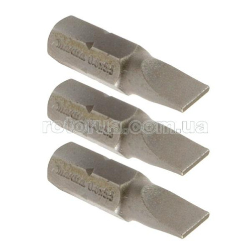 Бита SL0,8x5,5х25 мм Makita 3 шт фото 1 &mdash; rotorua.com.ua