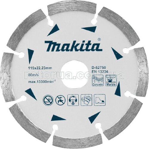 Алмазний диск по бетону Makita 115x2x7x22,23 D-41589 фото 1 — rotorua.com.ua