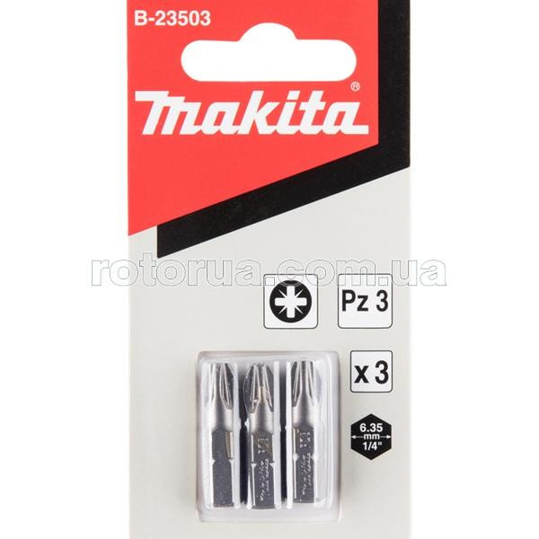 Бита PZ3x25 мм Makita 3 шт &mdash; rotorua.com.ua