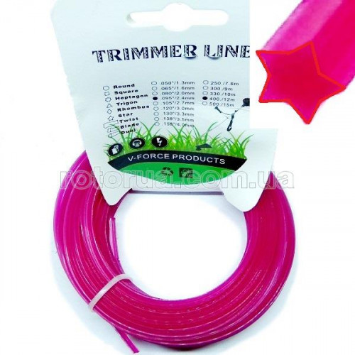 Лісочка струна косильна для тримера 2,4 мм 12 м 5 променів фото 1 — rotorua.com.ua