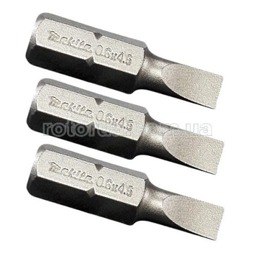 Бита SL0,6х4,5х25 мм Makita 3 шт фото 1 &mdash; rotorua.com.ua