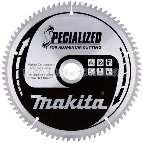 Диск пильный по алюминию Makita Specialized 250х30х2,4 z100 фото 1 &mdash; rotorua.com.ua
