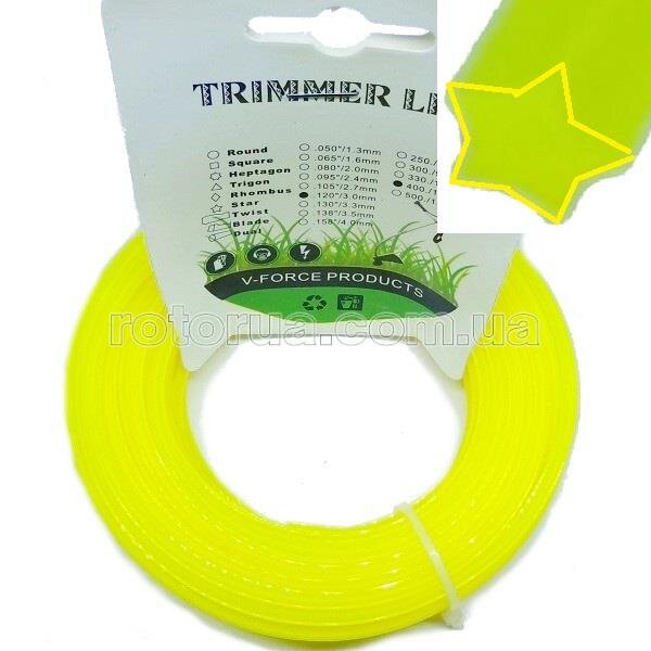 Лісочка струна косильна для тримера 3,0 мм 12 м 5 променів — rotorua.com.ua