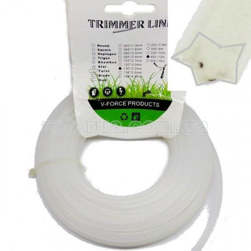Лісочка струна косильна для тримера 3,3 мм 12 м 5 променів фото 1 — rotorua.com.ua