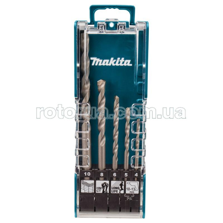 Набір свердел по бетону Makita long Life 4-10 мм 5 шт &mdash; rotorua.com.ua