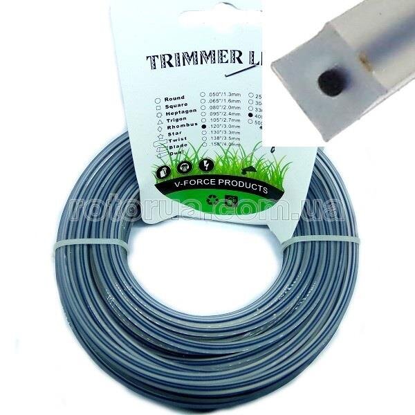 Лісочка струна косильна для тримера 3,0 мм 12 м кручений квадрат сердечник — rotorua.com.ua