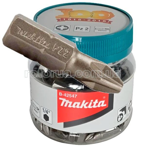 Біта PZ2х25 мм Makita 100 шт фото 1 &mdash; rotorua.com.ua