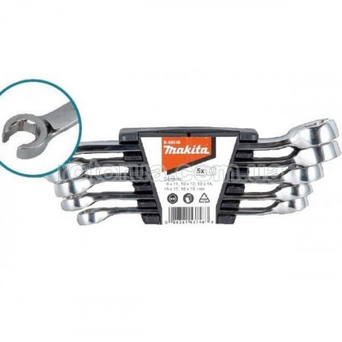 Набор разрезных ключей Makita CrV 9-18 мм 5 шт фото 1 &mdash; rotorua.com.ua