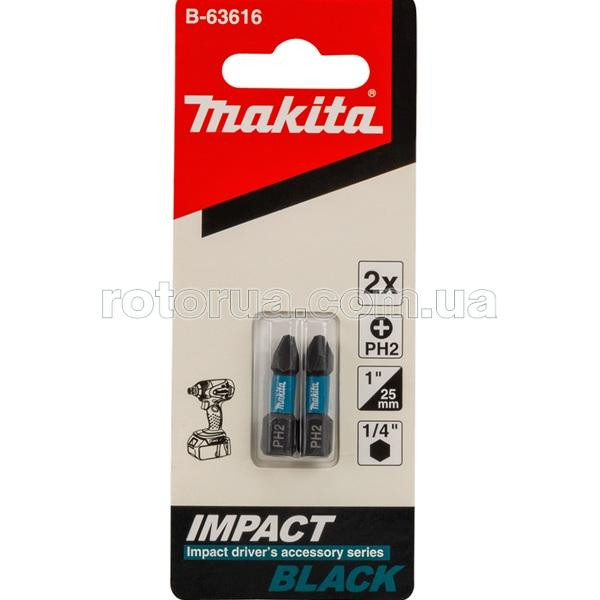 Ударная бита PH2х25 Impact Black Makita 2 шт &mdash; rotorua.com.ua