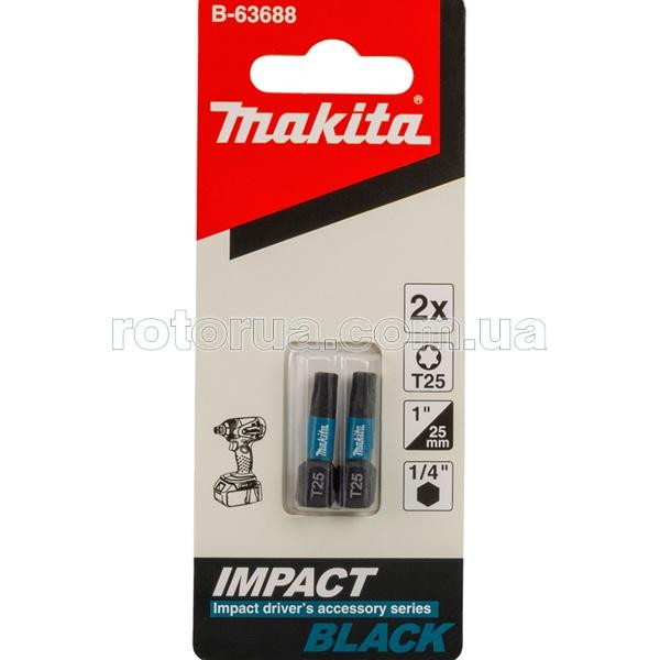 Ударная бита T25х25 Impact Black Makita 2 шт &mdash; rotorua.com.ua