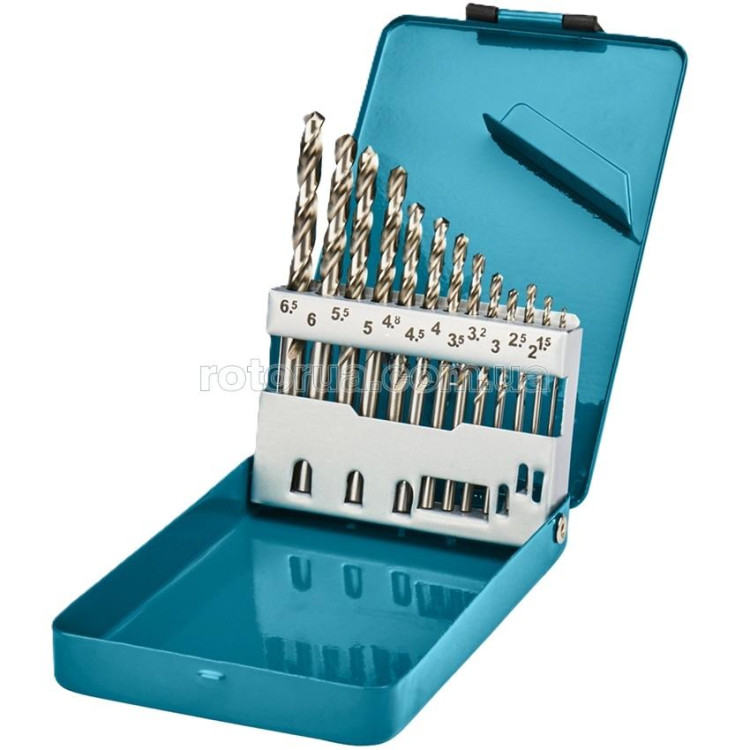 Набір свердел по металу Makita HSS-G 1,5-6,5 мм 13 шт &mdash; rotorua.com.ua
