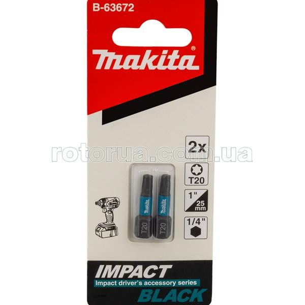 Ударная бита T20х25 Impact Black Makita 2 шт &mdash; rotorua.com.ua