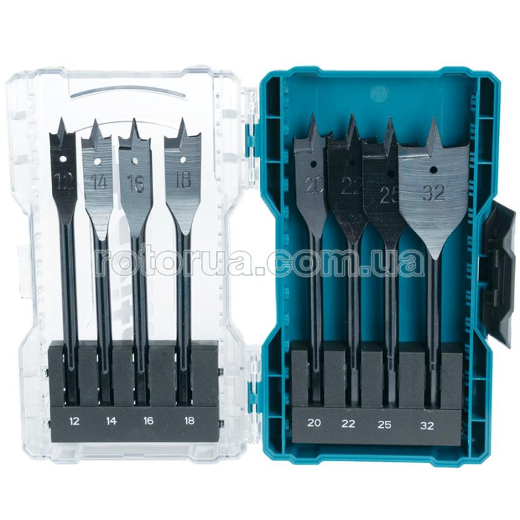 Набір пір'яних свердел 1/4" по дереву 12-32 мм Makita 8 шт &mdash; rotorua.com.ua